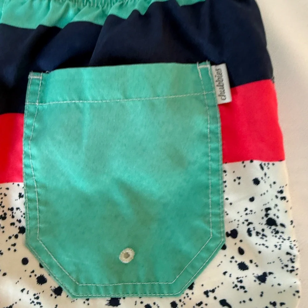 Chubbies Mens Swim Trunks Small Retro Colorblock Paint Splatter Mesh Lined 5